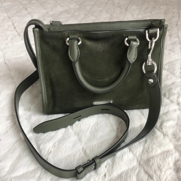 Rebecca Minkoff Olive Green Suede Leather Crossbody/Shoulder Handbag - Picture 5 of 12